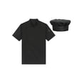 thumbnail image 3 of iiniim Men's Short Sleeve Chef Coat with Hat Kitchen Restaurant Work Wear Black XXL, 3 of 7