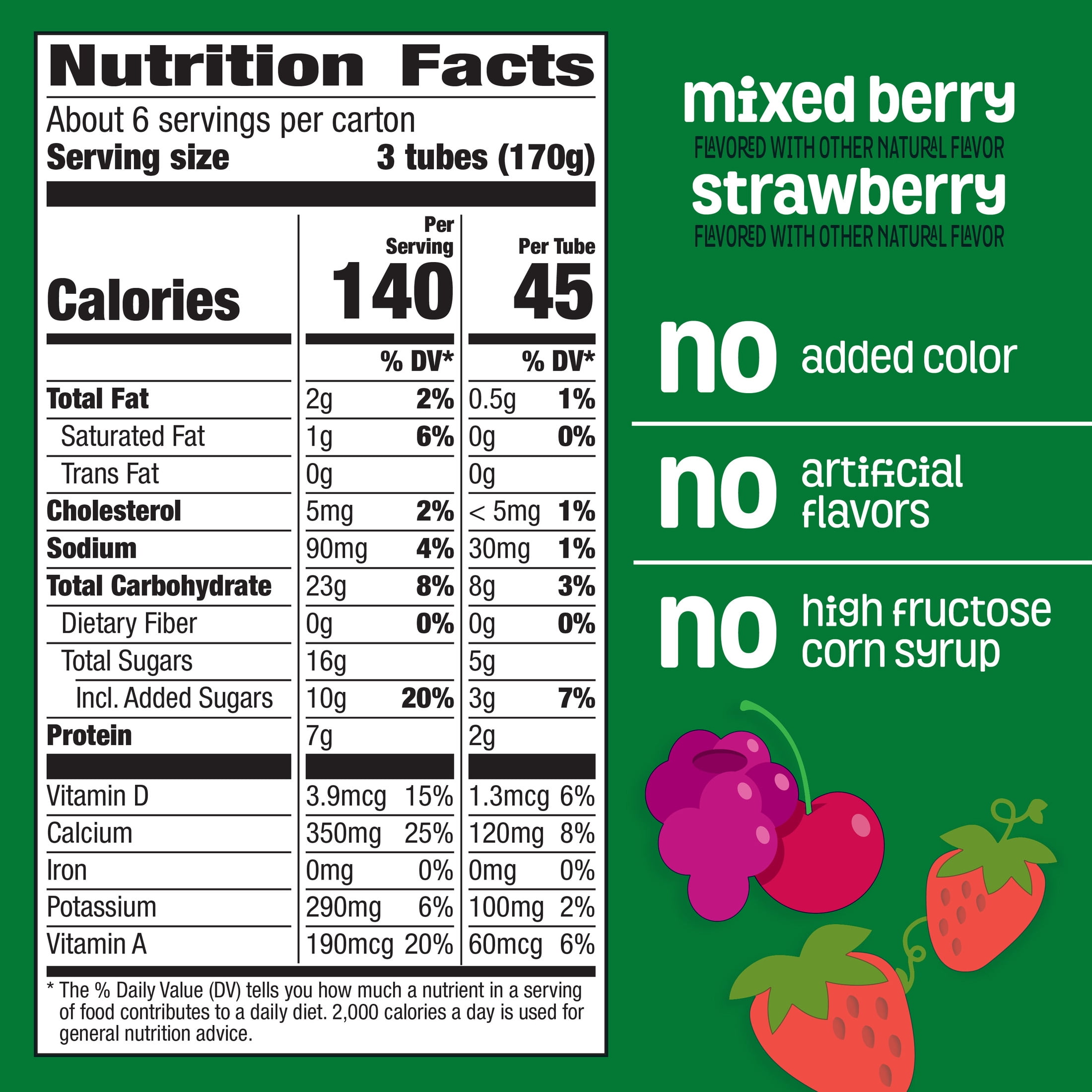 Simply Go-GURT Kids Low Fat Yogurt Variety Pack, Gluten Free, 2 oz Yogurt Tubes (16 Count)