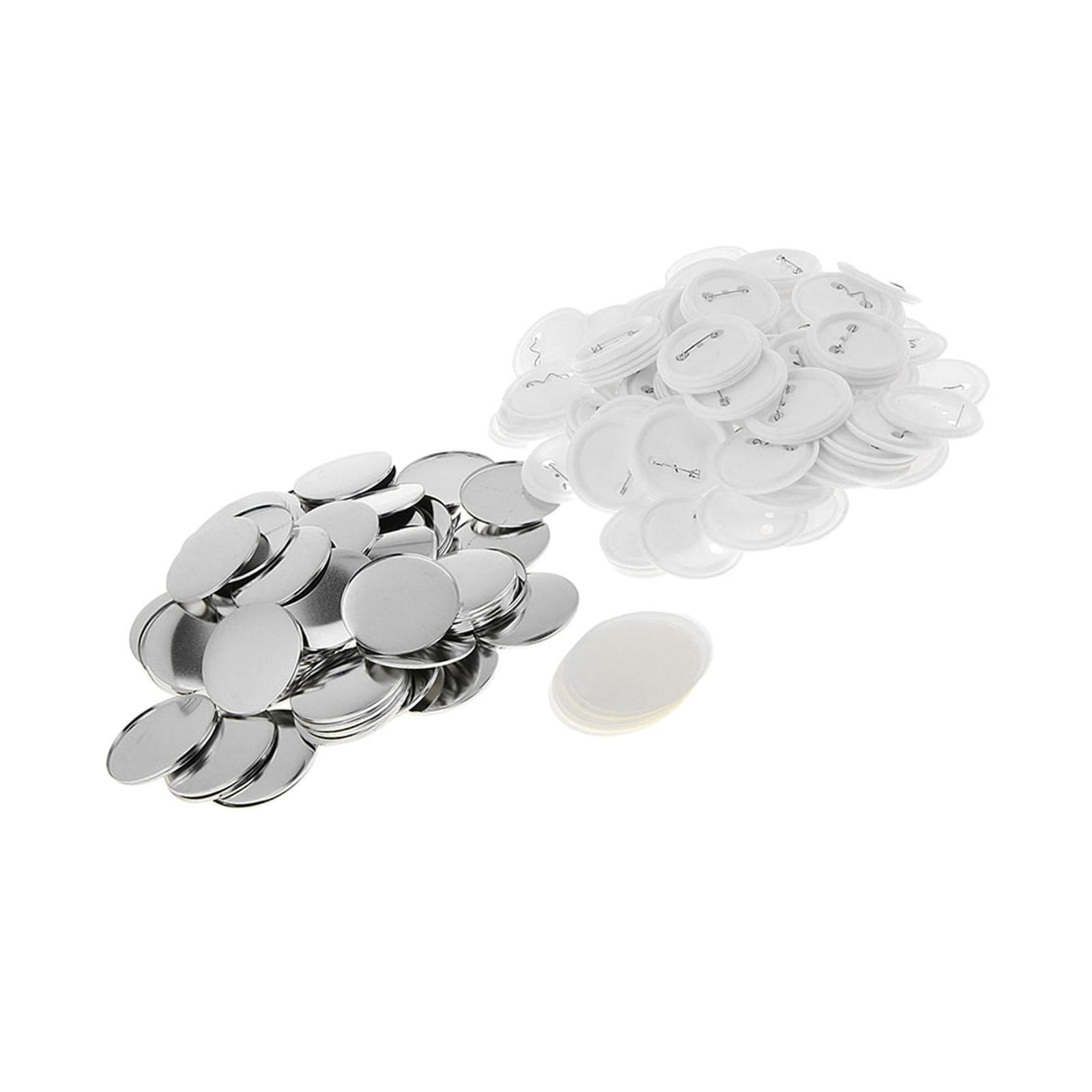 Blank Button Making Supplies 50mm DIY Round Pin Maker Kit For Button Maker Machine With Metal Shells, Back Cover And Clear Mylar