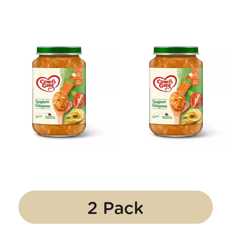 Cow & Gate Spaghetti Bolognese Baby Food Meal Jar 10+ Months 200g, British Import (Pack of 2)