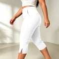thumbnail image 5 of Szhihuiw Leggings for Women Plus Size Fashion Side Slit High Waisted Capri Pants Casual Womens Trousers with Pockets, 5 of 8
