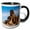 Black/White, variant on 3drose, Two Leonbergers in the Colorado Desert, Pr, 11oz Two-tone Red Mug