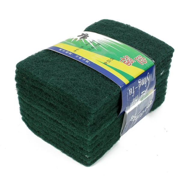 Plato de Cocina Rectángulo En Forma de Esponja Estropajos Limpieza de Almohadillas Verde 10 Pcs Unique Bargains