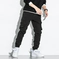 thumbnail image 5 of KaLI_store Mens Casual Pants Loose Fit Straight Legs Elastic Waist Trousers Black,XL, 5 of 5