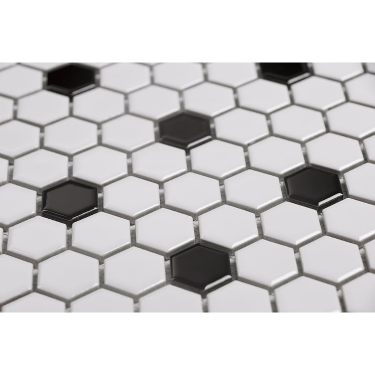 WS Tiles - Value Matte White with Black Dot 11.8 in. x 10.2 in. Porcelain 1 WS Tiles - Value Matte White with Black Dot 11.8 in. x 10.2 in. Porcelain 1