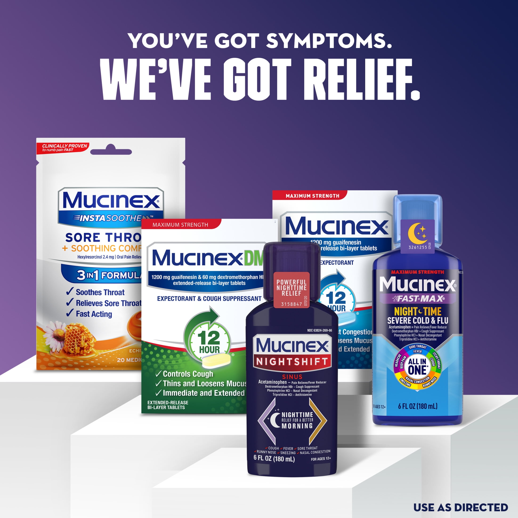 Mucinex Nightshift Sinus Medicine, OTC Fever Reducer, Cough Suppressant, Nasal Decongestant, 6 fl oz