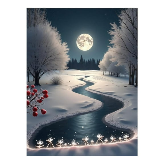 Diamond Art Kit for Adults, Winter Night Print No.43 Diamond Painting for Adults Beginners, 5D DIY Diamond Art Painting Kits, Colorful Diamond Painting Craft for Home Decor 12x16