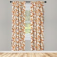 thumbnail image 2 of Ambesonne Foxes Curtains, Flowers Forest Animals Art, Pair of 28"x95", Orange Yellow and Pink, 2 of 4