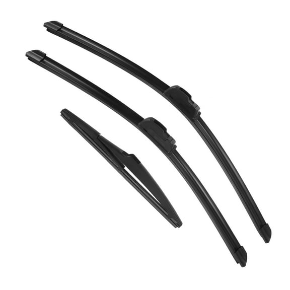 Unique Bargains 3 Pcs 22" 20" 10" Front Rear Windshield Wiper Blade Set Fit for JEEP Compass with J / U Hook Black