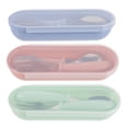 thumbnail image 1 of 3 Set of Toddler Utensils Kids Tableware Set with Handle Children Safe Spoons Forks Set with Container, 1 of 8