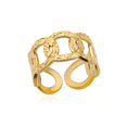 thumbnail image 1 of Anillos de cadena retorcida con hebilla OT de acero inoxidable para mujeres y hombres, Color dorado, anillo de boda abierto, joyería estética de lujo, regalos para parejas, 1 of 4