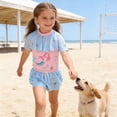 thumbnail image 6 of LRen Swimsuit for Girls 14-16 2 Piece Ruffles Beach Rash Guard Swimwear for Girls Cute Funny Summer Rash Guard Sling Bikini Girl Beach Swimwear Bathing Suit Set for Little Girls, 6 of 9
