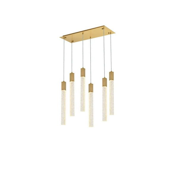 Weston 6 lights pendant in satin gold