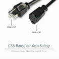 thumbnail image 3 of OPAL- 6Ft Black Power Extension Cord Nema 5 15R To Nema 5 15P 16Awg Ac Cable, 3 of 5