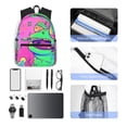 thumbnail image 4 of Pofeuu Psychedelic Cartoon Frog Print Laptop Backpack Travel Canvas Backpack for School Lightweight and Comfortable Backpack College Backpack Schoolbag, 4 of 6