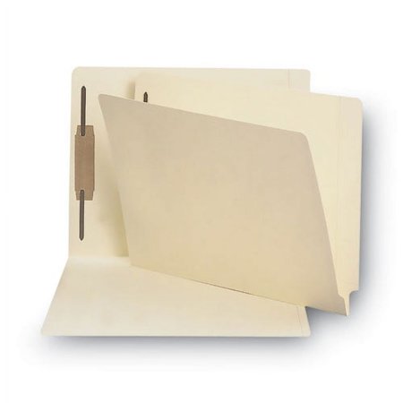Smead Manila End Tab Fastener Folders with Reinforced Tabs, 14-pt Stock, 1 Fastener, Letter Size, Manila Exterior, 50/Box | Order of 1 Box