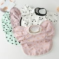 thumbnail image 4 of Baby Bibs INS Nordic Style Angel Feed Pocket Burp Girl Boy Infant Meals Bib Waterproof Easy Clean Cute Elephant Bib Soft PU Gift (06), 4 of 6