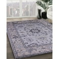 thumbnail image 3 of Ahgly Company Machine Washable Indoor Round Industrial Modern Viola Purple Area Rugs, 3' Round, 3 of 7