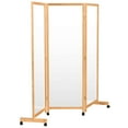 thumbnail image 3 of Oriental Furniture 5.75 ft. Tall Clear Screen on Wheels Natural - 2 Panel, 3 of 6