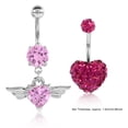 thumbnail image 4 of Anillos de Ombligo de Acero Inoxidable 14G Anillos de Ombligo con Barriga Joyas Piercing para Mujeres, 2 Piezas/Juego(Rosado) EOTVIA No, 4 of 6