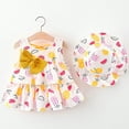 thumbnail image 2 of Coerni Toddler Baby Girls Sleeveless Pineapple Tutu Dress with Sun Hat Summer Outfits Sundress Princess Birthday Party Dress, 2 of 9
