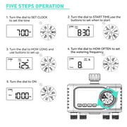 RainPoint Garden Hose Timer, 4 Outlets Water Timer Programmable Sprinkler Timed Watering Controller System Faucet Timer for Lawn Yard, ITV405