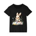 thumbnail image 5 of Riecok Tops for Toddler Girls Easter Bunny Shirt Toddler Boys Girls Short Sleeve Summer Clothes Boys or Girls Toddler T-Shirt 4 T Black, 5 of 5