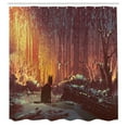 thumbnail image 3 of Ambesonne Animal Shower Curtain, Dark Cat Mystic Picture, 69"Wx84"L, Orange Brown, 3 of 5