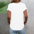 thumbnail image 6 of ClodeEU Women's V Neck Short Sleeve Embroidered Blouse,Casual Loose Fit Button Top White,Women's Plus XXL, 6 of 7