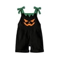 thumbnail image 4 of Kids Halloween Outfit Sleeveless Overalls Jumpsuit Adjustable Strap Shorts Pumpkin Kids Halloween Outfit Size 1-7 Years, 4 of 4