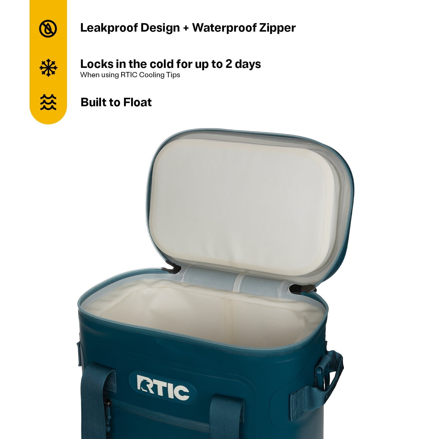 RTIC 20-Can, 15 Qt, Ultra-Tough Soft Cooler, Leakproof, Waterproof, Marine