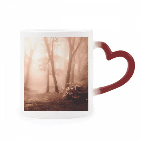 

Red Dark Forestry Science Nature Scenery Heat Sensitive Mug Red Color Changing Stoneware Cup