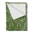 thumbnail image 2 of Banana Leaf Soft Flannel Fleece Throw Blanket, Tropical Palm Leaves with Overlapping Banana Leaves, Cozy Plush for Indoor and Outdoor Use, 50" x 70", Olive Green Green, by Ambesonne, 2 of 5