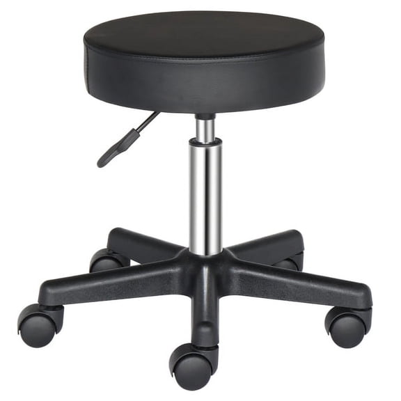 Round Rolling Stool Swivel with Wheels Adjustable Height Heavy Duty Wide Seat Drafting Stool Chair for Office Salon Massage Spa Medical Tattoo Beauty