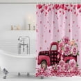 thumbnail image 2 of Polyester Fabric Valentine's Day Shower Curtain, Romantic Love Roses Truck Ombre Pink Waterproof Bathtub Curtain Bathroom Decor Set with Hooks 36 x 72 Inches, 2 of 6
