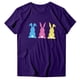 thumbnail image 5 of Blusa informal de manga corta con cuello redondo y estampado de Pascua para mujer Pompotops hfajkhk127903, 5 of 5