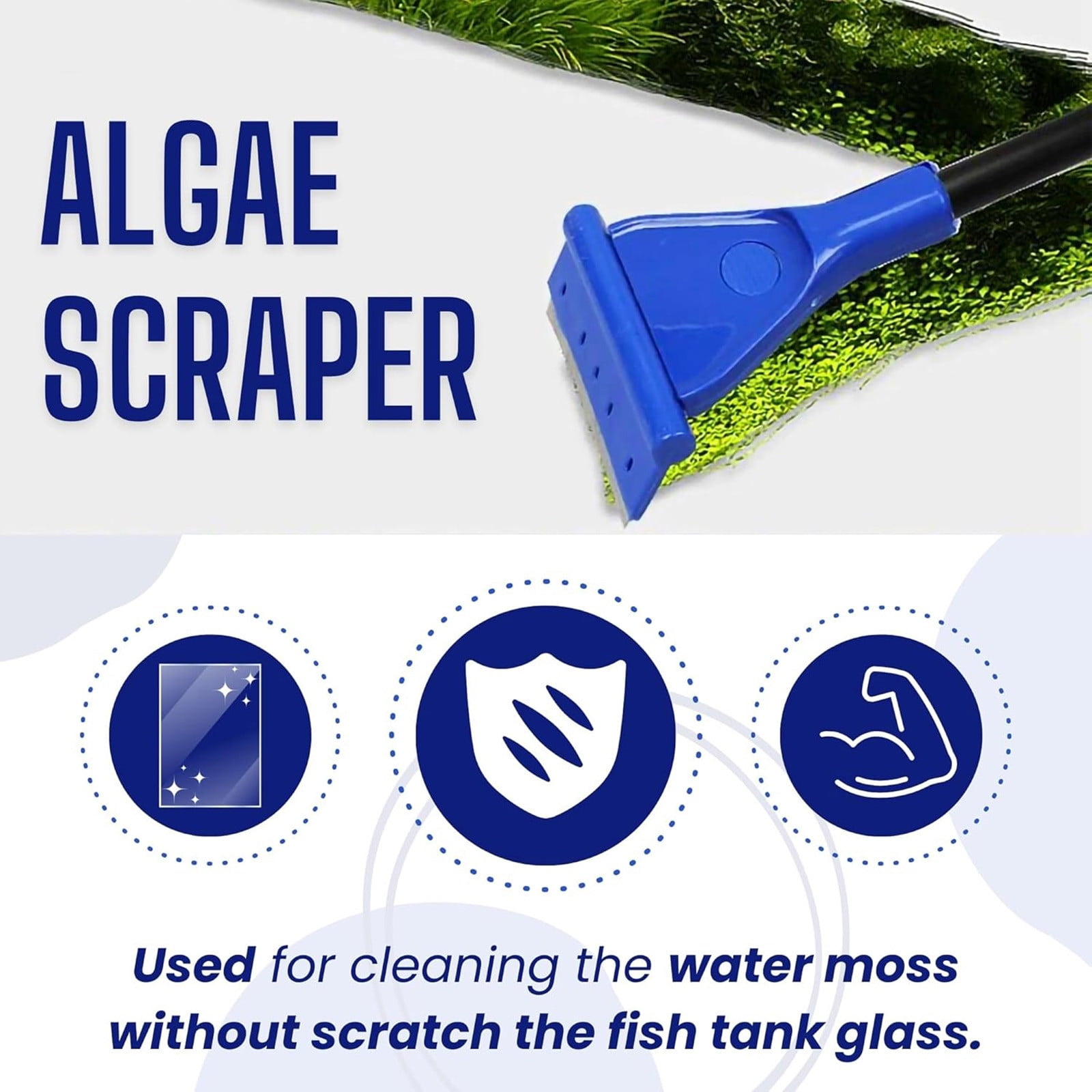 Aquarium Filter Media Foam,Portable 5-in-1 Fish Tank Cleaning Set with Long Handle Brush for Efficient Aquarium Maintenance and Fish Tank Care