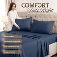 thumbnail image 5 of Beddora Double Size Bed Sheet Set in navy Blue – 4 Piece Microfiber Sheets, Ultra-Soft, Deep Pocket, Wrinkle-Resistant, Easy Care, Adult, 5 of 5