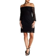 NSR Lace Off-The-Shoulder Dress Medium - Black