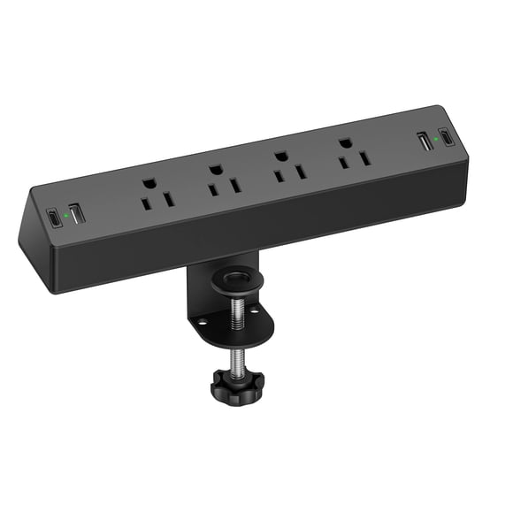 Abrazadera de escritorio Power Strip TenTrend 1875 W con 2 USB A y 2 USB C