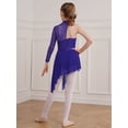 thumbnail image 4 of CHICTRY Kids Girls Figure Skating Jumpsuit Floral Lace Long Sleeve Modern Lyrical Dance Skirted Leotard Purple 10, 4 of 7