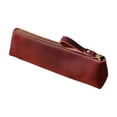 thumbnail image 3 of Under $1 Pencil Case, Vintage Handmade Soft Faux Leather Large Capacity Zipper Pen Pouch, Stylish Stationery Organizer for College Office Travel by PALIFEUR, 3 of 7