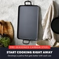 thumbnail image 5 of GreenPan Carbon Steel Double Burner Griddle Pan, 18" x 11", Pre-Seasoned, Black, 5 of 13