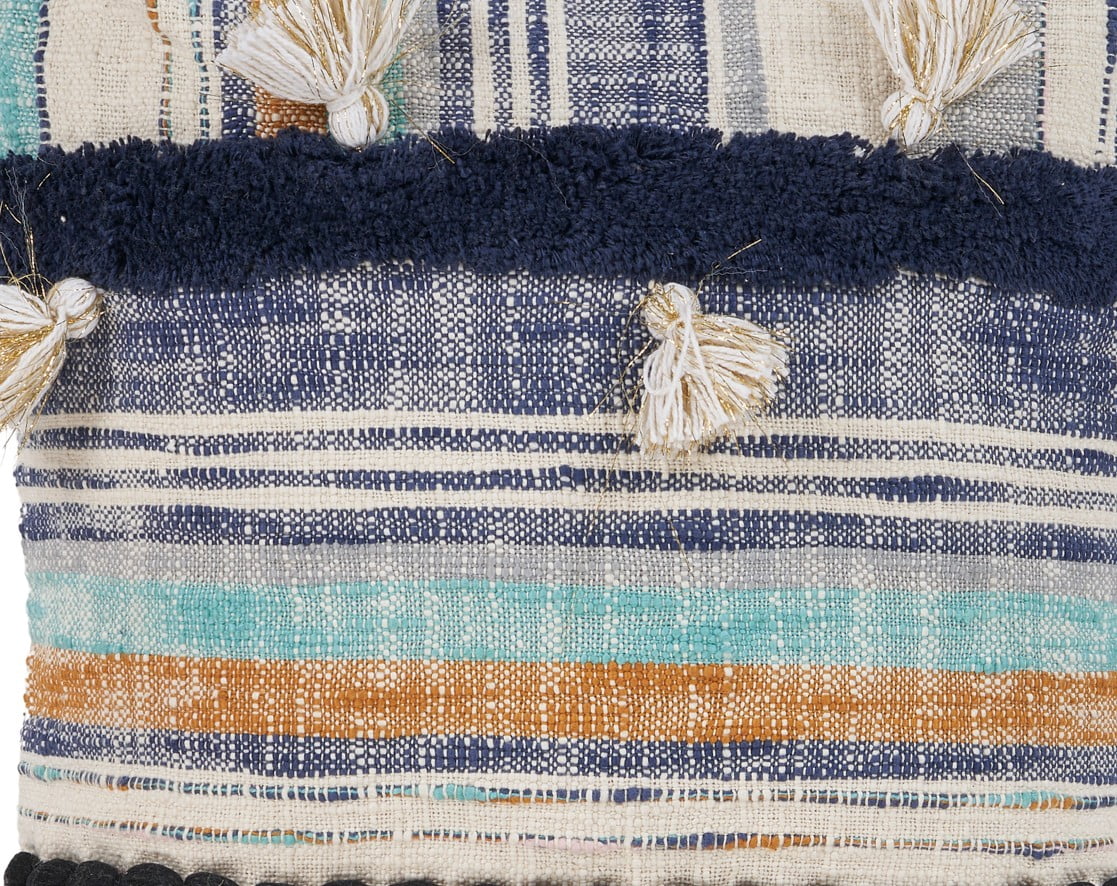 Ox Bay Eli 18" x 18" Coastal Striped Cotton Adult Decorative Throw Pillow Cover