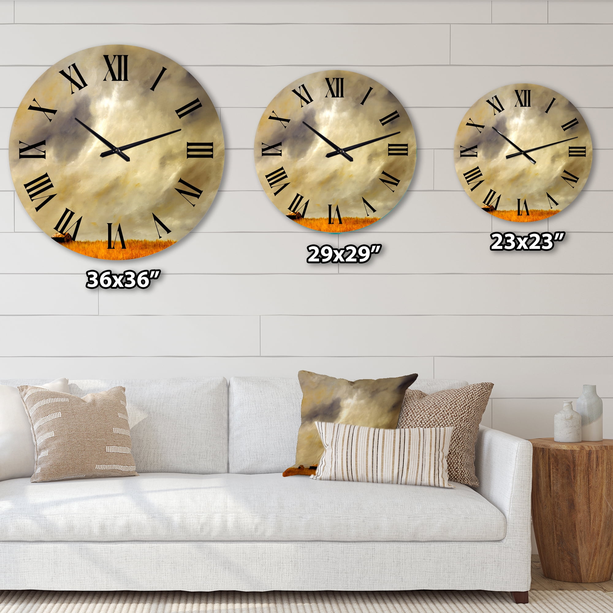 Designart 1 in Farmhouse Wall Clock
