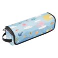 thumbnail image 2 of Hair Tool Organizer Bag with Heat Resistant Mat Removable Travel Storage Case for Hot Air Brushes Curling Irons Cute Cartoon Underwater Scene, 2 of 8