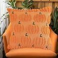 thumbnail image 2 of Halloween Pumpkin Fall Throw Pillow Covers 18x18 Inch Autumn Cushion Covers with 3D Embroidery Soft Plush Pillow Cases for Sofa Couch Living Room Bedroom Farmhouse Thanksgiving Halloween, 2 of 7