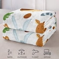 thumbnail image 5 of lokua Cartoon Woodland Animals Throw Blanket, Bear Deer Fox Rabbit Raccoon Forest Baby Kids Blanket, White Blanket Cozy Warm Soft Lightweight Fuzzy Flannel Fleece Blanket for Couch, Sofa, 50"x60", 5 of 6