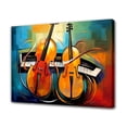 thumbnail image 1 of Póster de lienzo con pintura digital de fondo musical abstracto con violonchelo, violín y piano, decoración de dormitorio, paisaje deportivo, decoración de oficina, regalo, estilo marco, 16 x 24, 1 of 1