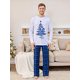 thumbnail image 2 of Conjunto de pijamas navideños familiares a juego con estampado de árbol de letras. Pijamas de vacaciones a cuadros para papá, mamá y niños., 2 of 8